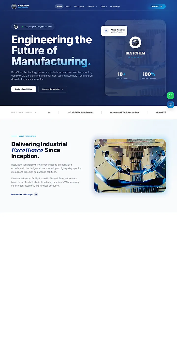 The BestChem Technology website built by Stackvel Solutions